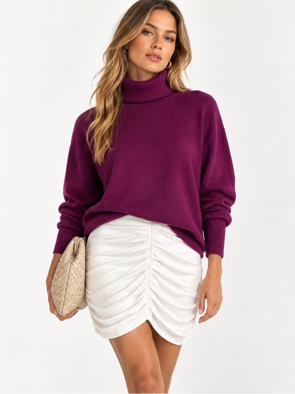 NWT UNIVERSAL STANDARD Purple Turtleneck Cotton Sweater